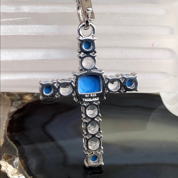Pangea Mines Ceruleite & Topaz Cross MSRP $399 - Picture 4 of 5